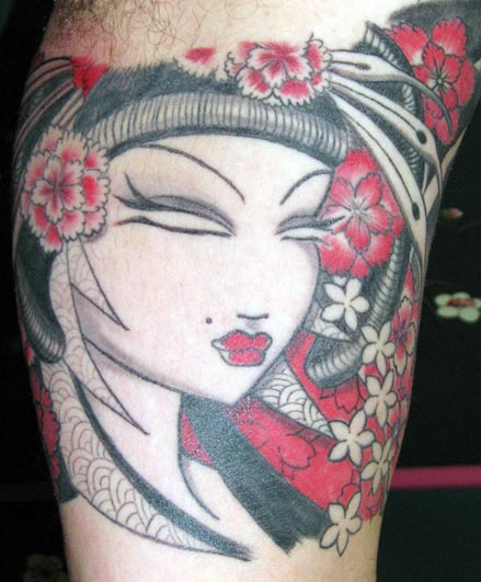 Geisha Inner Arm Tattoo with