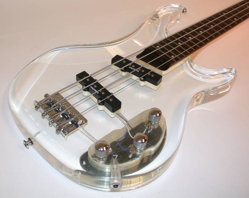 Bass Guitar Galveston CLEAR solid body 4Str Bass Guitar, NEW