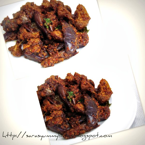 Eggplant spicy dry curry SarasYummyBites