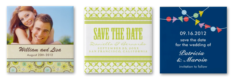 Lush Blue Save the Date Magnet These custom wedding magnets come in handy 