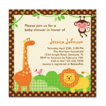 Jungle Safari Baby Shower Invitation