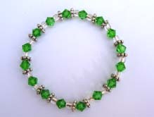 7.5" Green Swarovski Crystal Bracelet $25.00