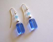 SS Blue Square Earrings $20.00