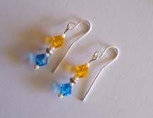 SS Blue & Yellow Earrings $20.00