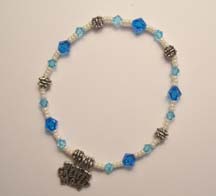 8" Worlds Greatest Mom Light & Dark Blue Bracelet $25.00