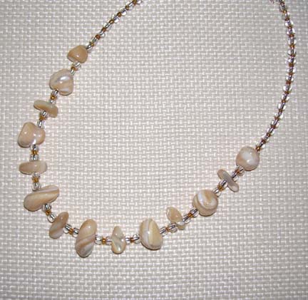 16" Polished Beige Agate Necklace $35.00