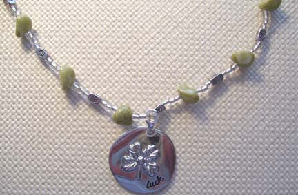 Connemarra Marble "Luck" Pendant Necklace (close-up)