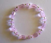 7.5" Pink Glass Bracelet $30.00