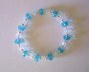 7.5" Light Blue & Clear Bracelet $30.00