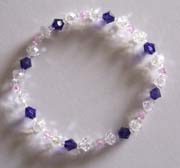7.5" Purple, Pink & Clear Swarovski Crystal Bracelet $30.00