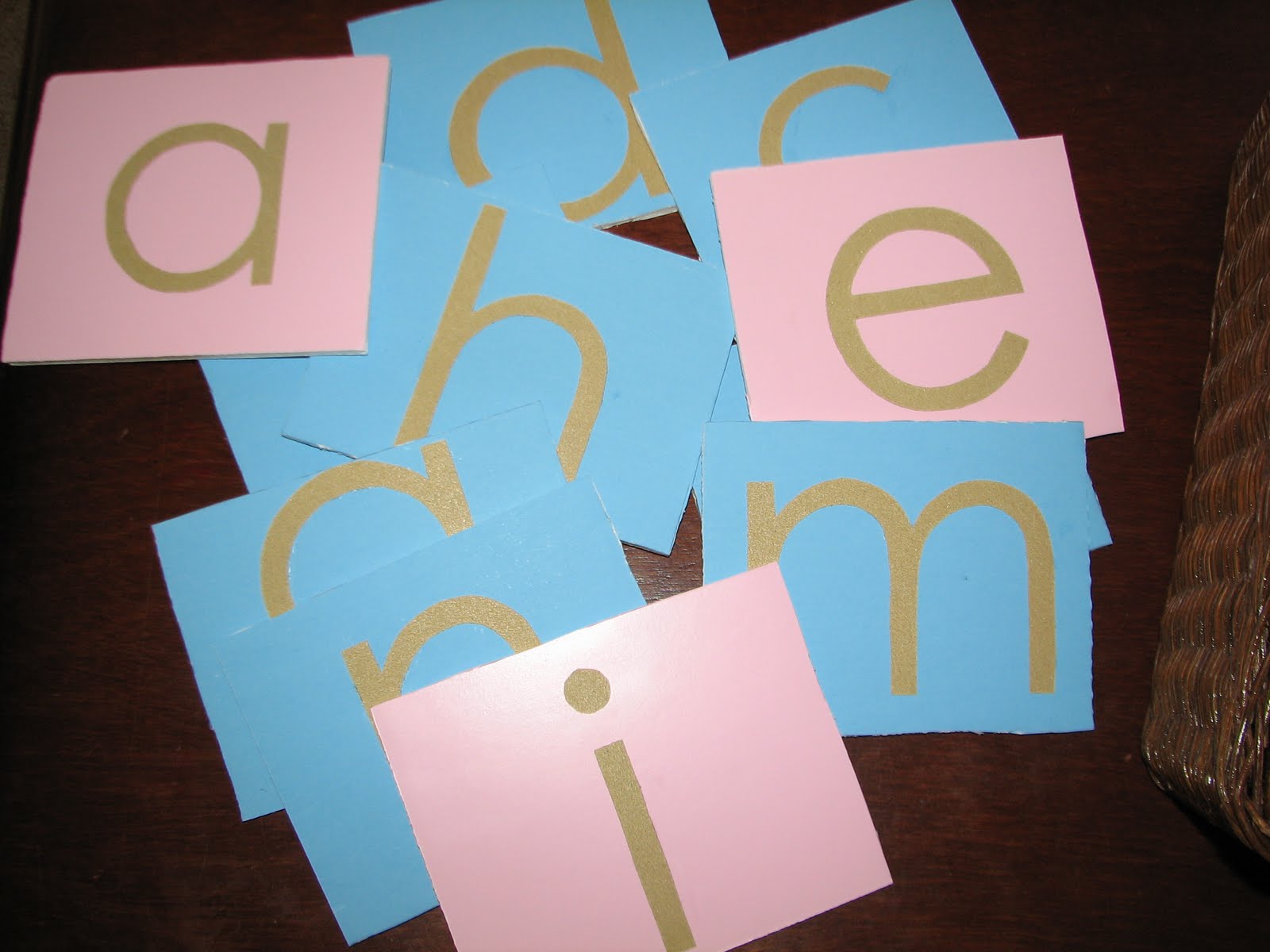 Izzie, Mac and Me Homemade Sandpaper Letters