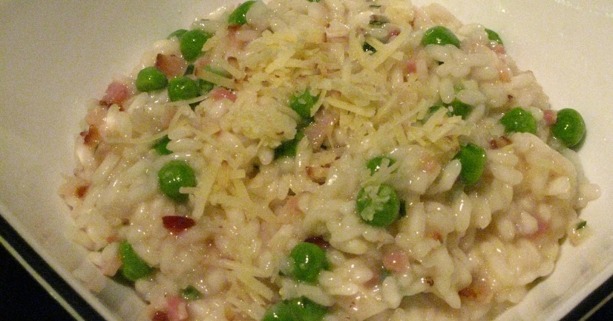 A Duo of Chefs Wisconsin Cheese Risotto with Peas and Nueske's Bacon