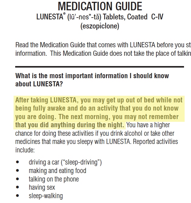 Lunesta Side Effects Weight Gain