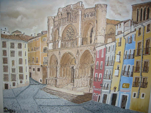 Óleo sobre lienzo "Catedral de Cuenca" 65x50 cm