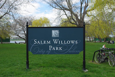 Salem Willows PArk sign in Salem, Massachusetts
