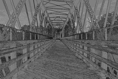 Artistic rendering of railroad bridge on the Norwottuck Rail Trail in Northampton, MA