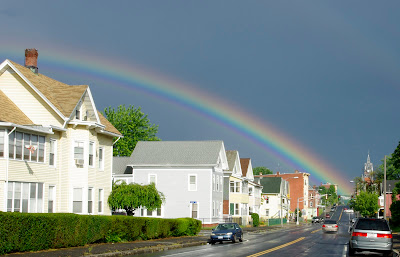 Rainbow on Dwight Street in Holyoke, Mass