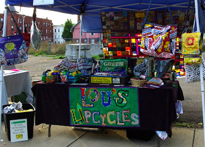 Lou's Upcycles booth at Holyoke Block party