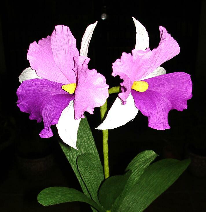 Krithi creations Crepe paper orchid cattalia