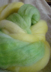 Daffodil Roving hand dyed fiber