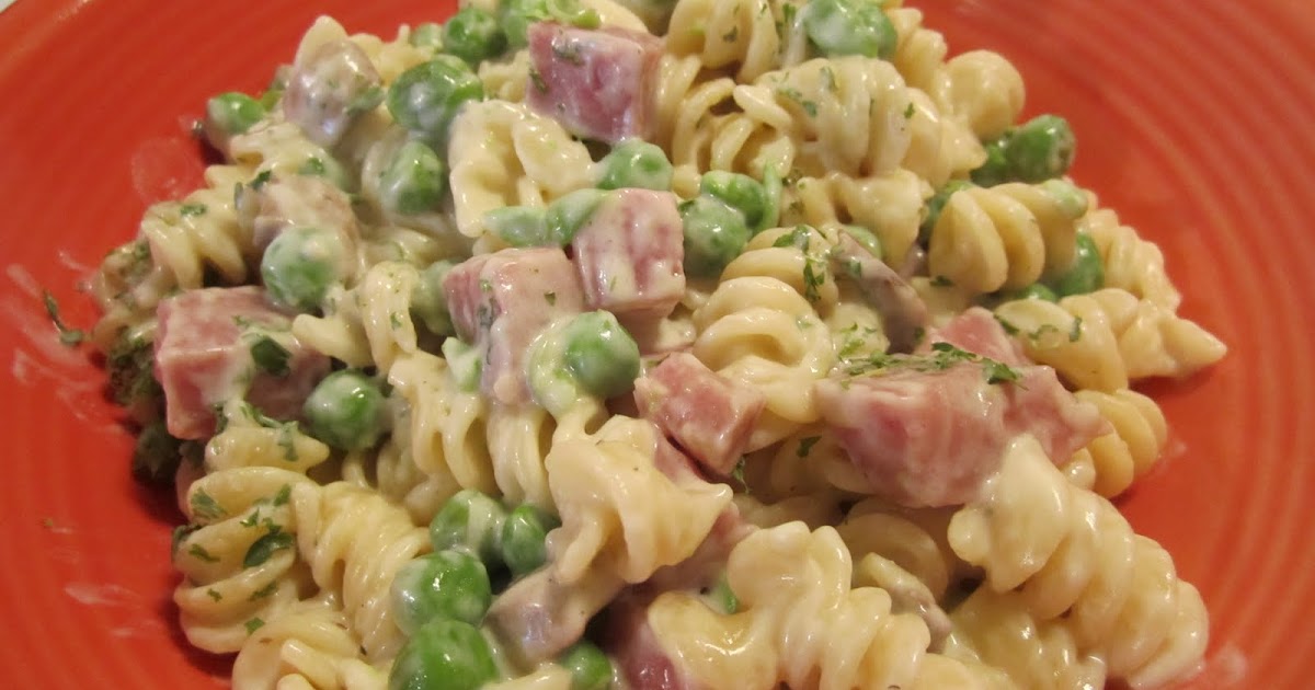 Ladydj's Kitchen Adventure Rotini Pasta Alfredo with Ham and Peas