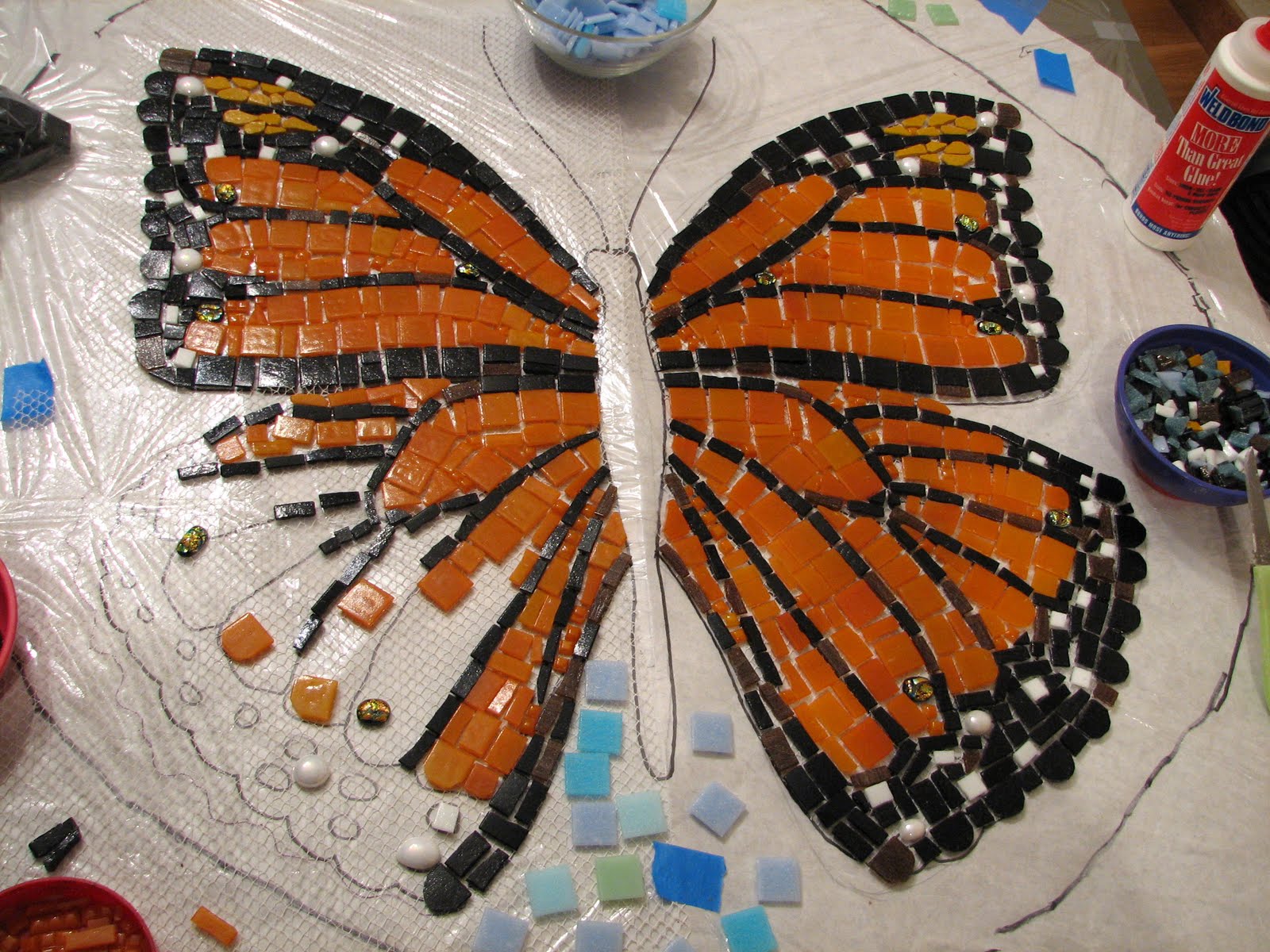Mosaico Borboleta Butterfly mosaic, Mosaic tiles, Mosaic artwork