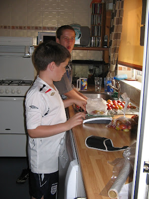 Weighing the plums into 1lb portions ready to be frozen.