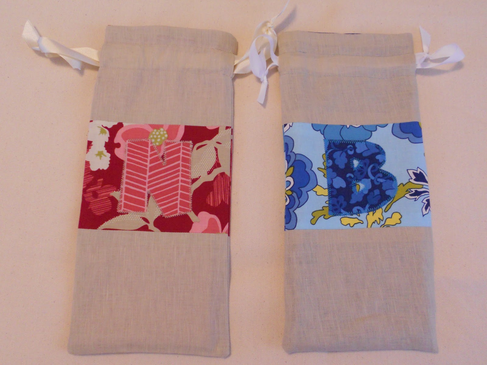 A Blue Sky Kind of Life Lined drawstring wine bag TUTORIAL