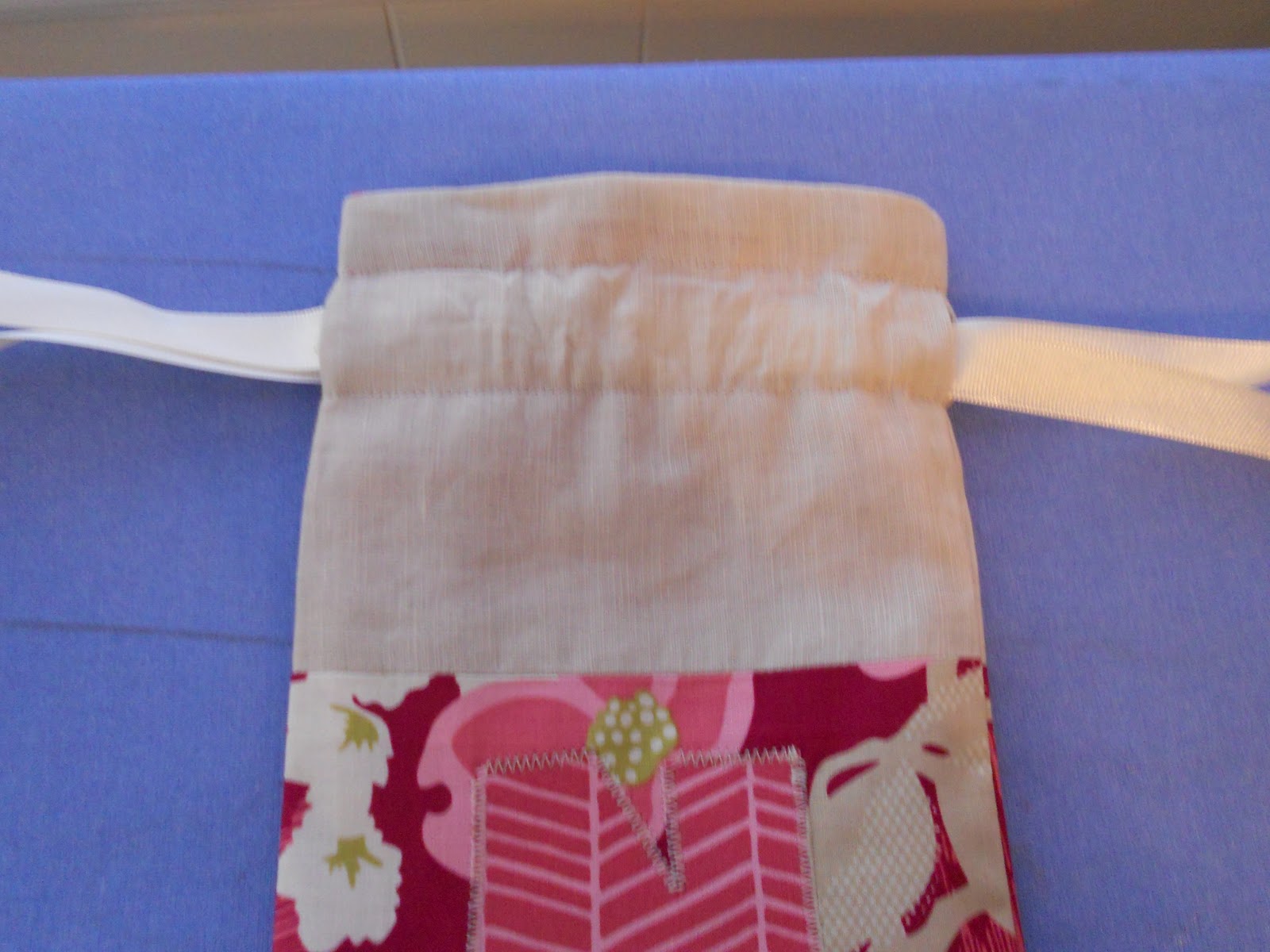 A Blue Sky Kind of Life Lined drawstring wine bag TUTORIAL