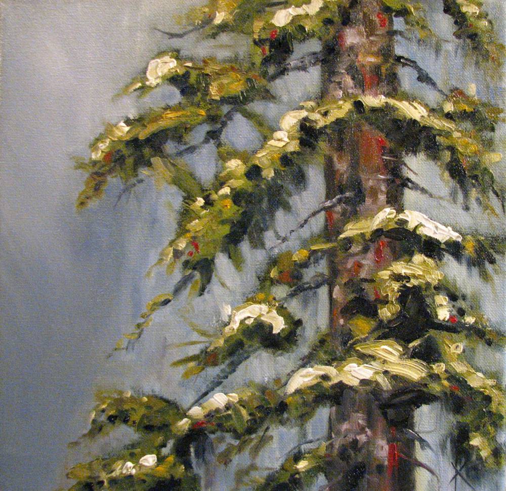 Kim Blair Pine Tree Painting Lone Lodgepole By Canadian Artist