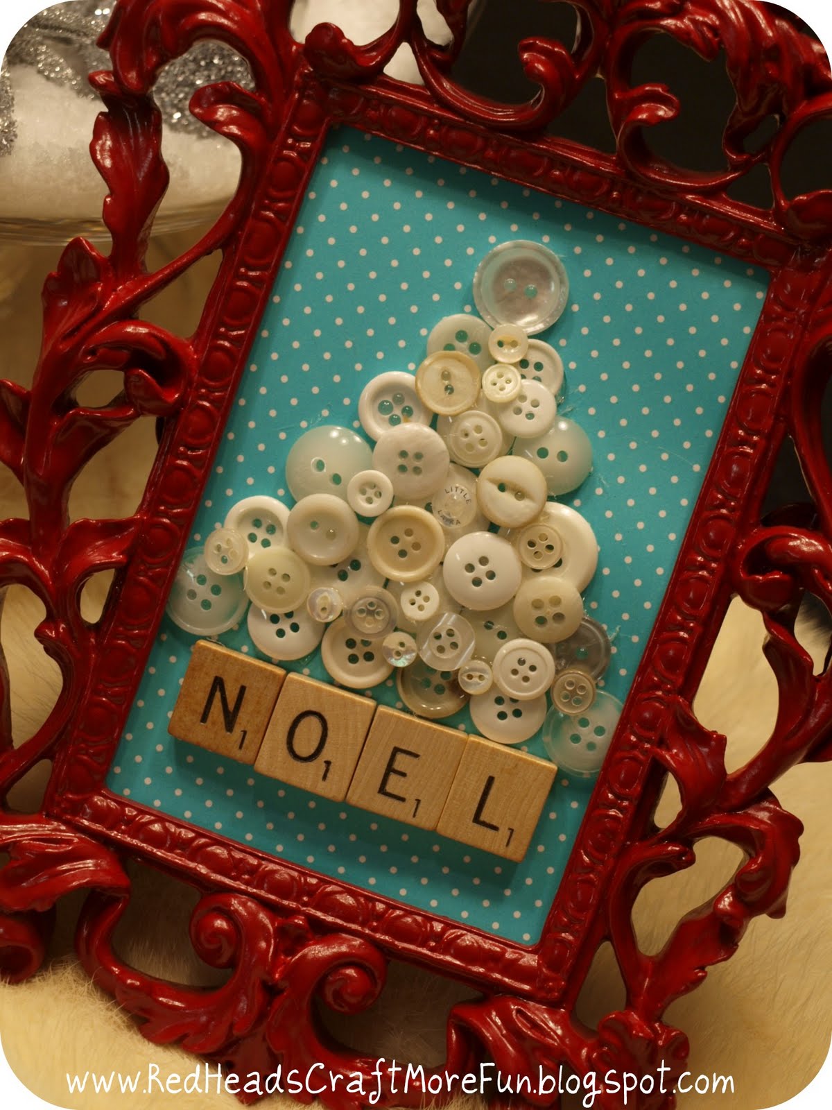 Red Heads Craft More Fun Christmas Tree with Vintage Buttons