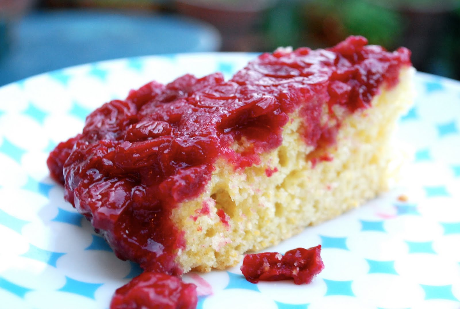 sour cherry & cornmeal upsidedown cake Brooklyn Supper