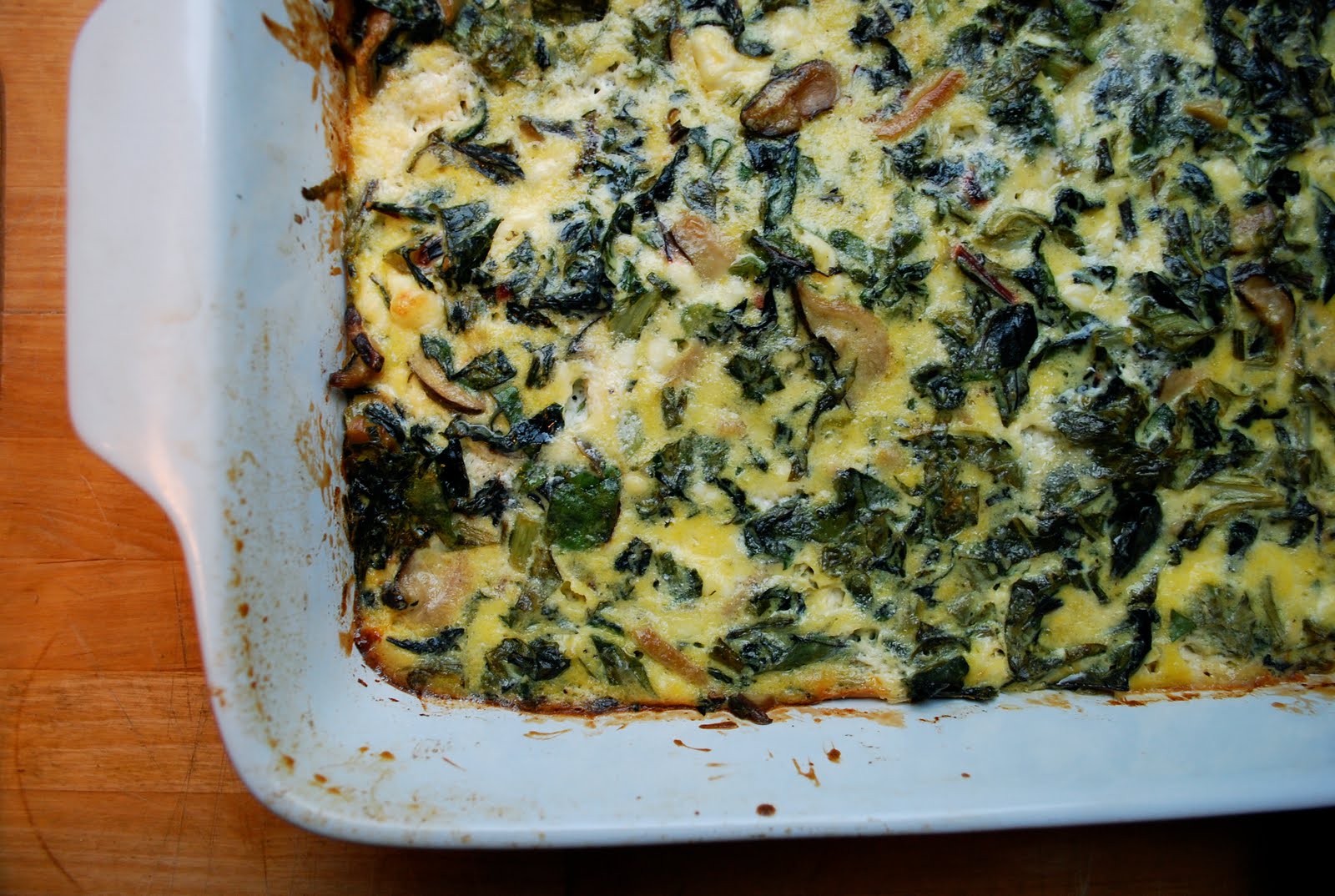 baked eggs with greens and mushrooms Brooklyn Supper