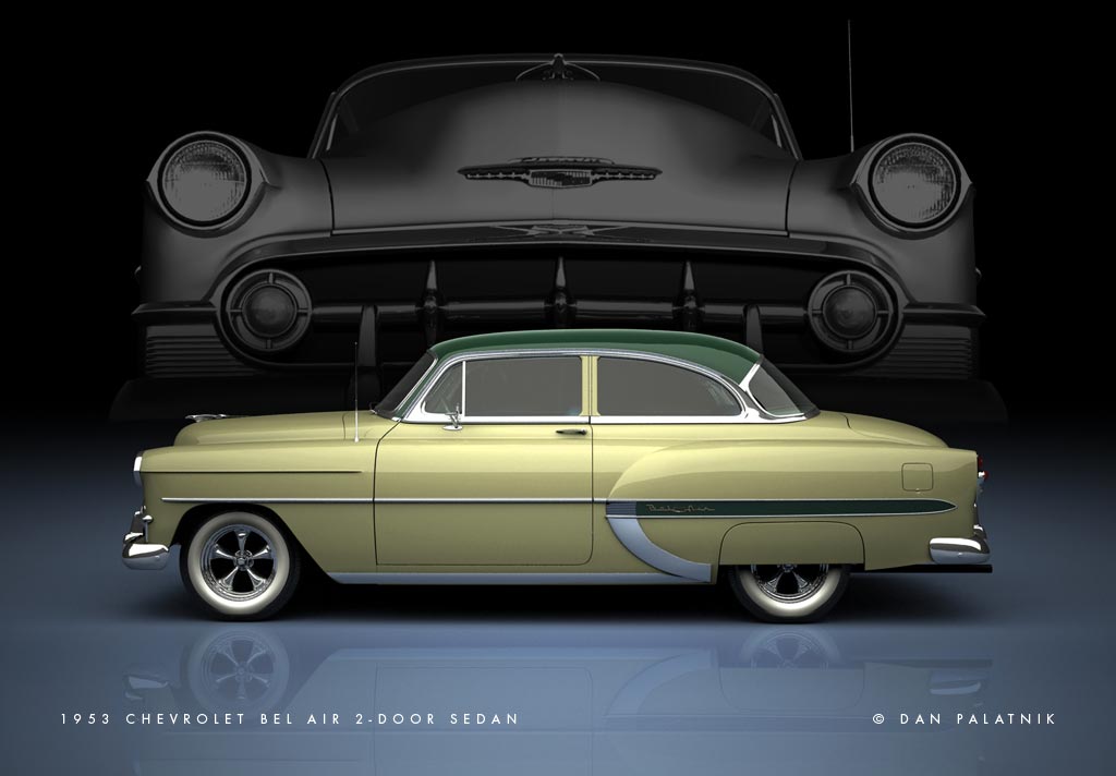 Marcadores 1953 3D Bel Air Chevrolet custom sedan