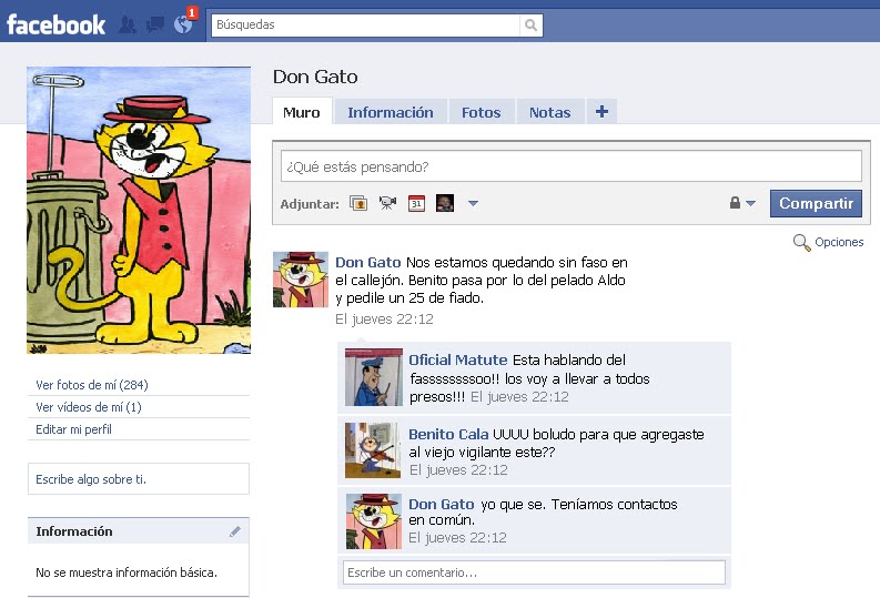 Facebook de famosos  jajajaja.... Facetopcat