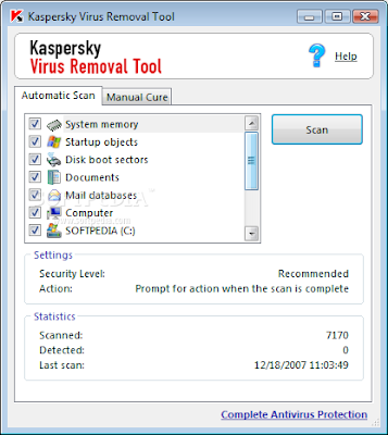 Kaspersky Virus Removal Tool 1 Kaspersky Virus Removal Tool 7.0.0.290 (02.05.2009)