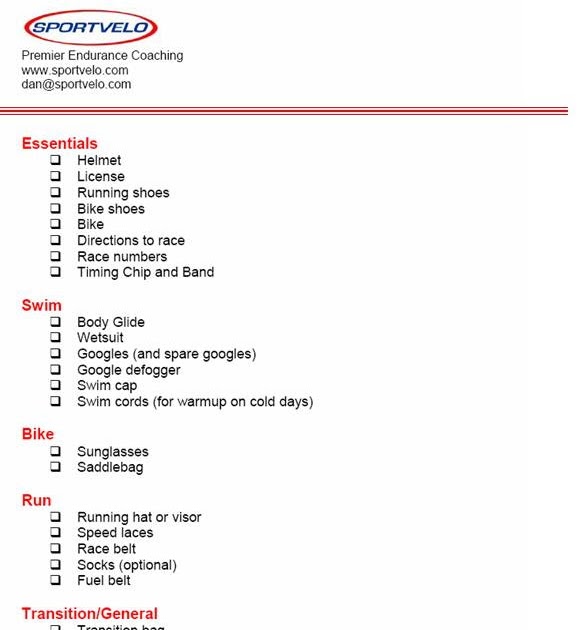 A Costa Rican preparing for Ironman France Triathlon Checklist