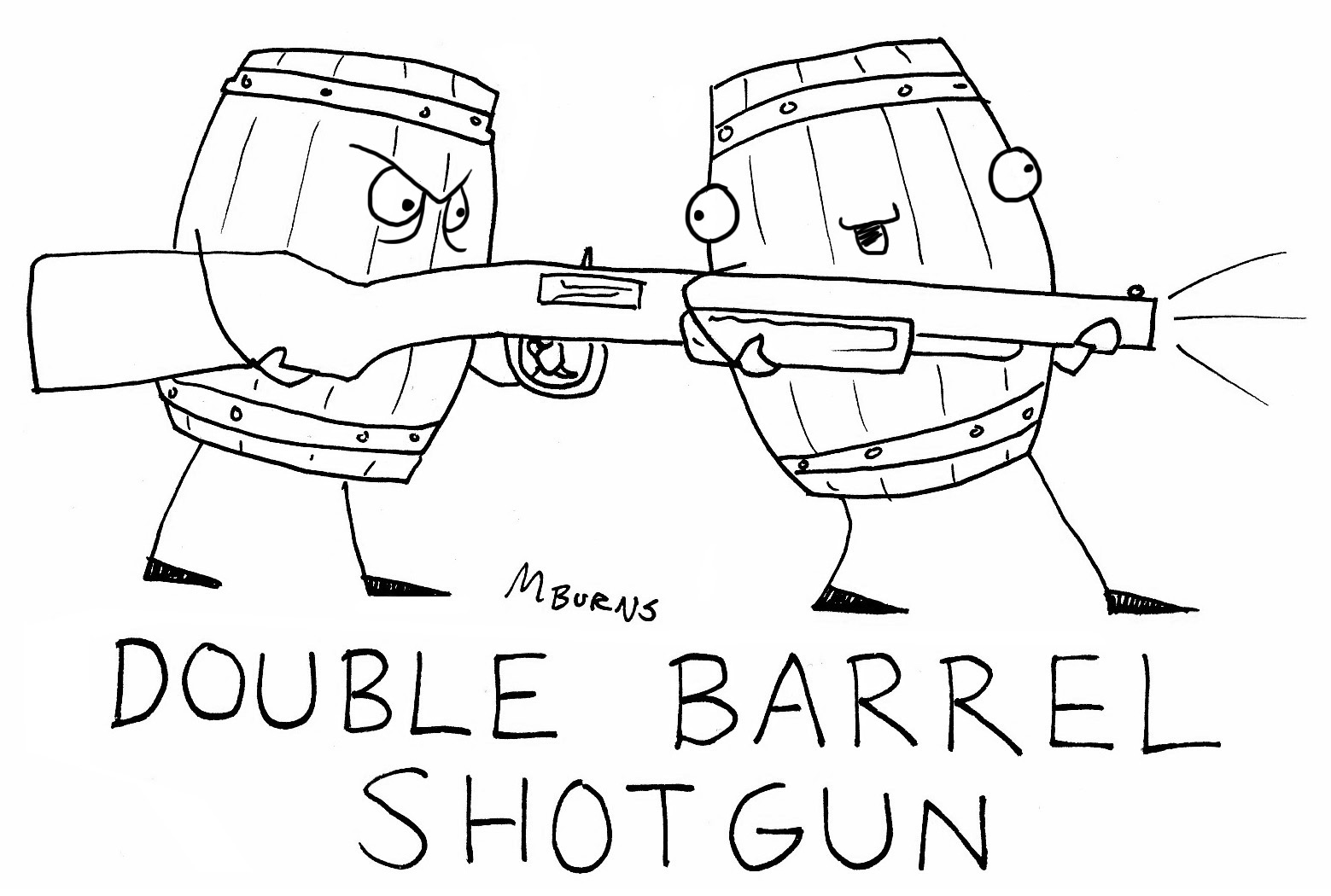 "Comic Strip" by Mike Burns: Sleeping Bag, Club Sandwich, Double Barrel