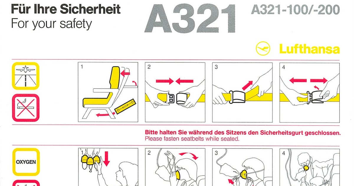 World Safety Cards Lufthansa Airbus A321100/200