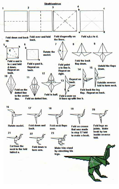 image for how to make origami dinosaurs