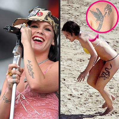  here is what is known to be just a partial list of Pink's tattoos: