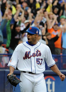 a pumped-up Johan Santana pitches the game of his life when the Mets needed it most