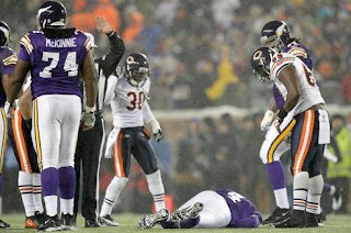 Favre facedown on the turf