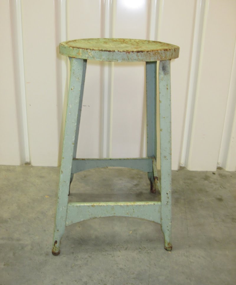 marla henderson design green metal milking stool