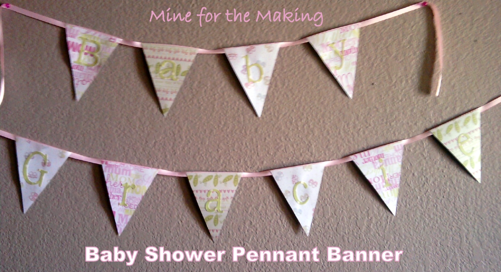 Baby Shower Pennant Banner {tutorial} Mine for the Making