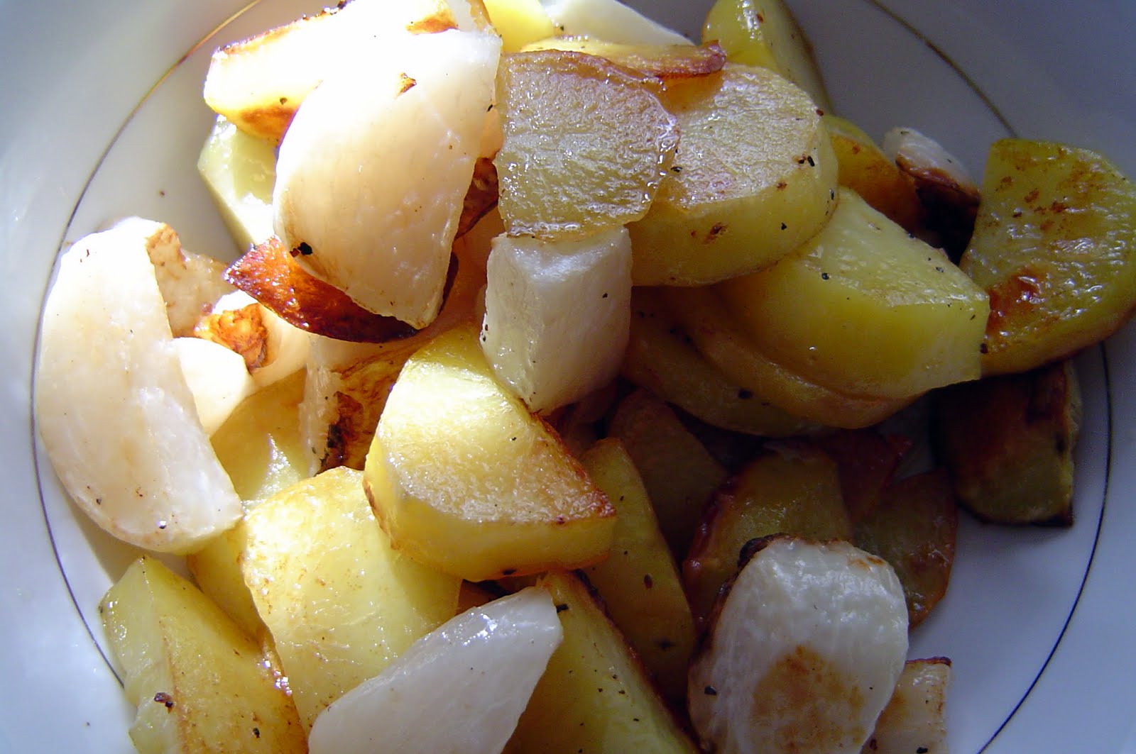 Roasted Turnips and Potatoes Noshing Confessions