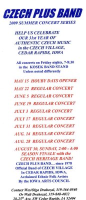 2009 Summer Concert Schedule