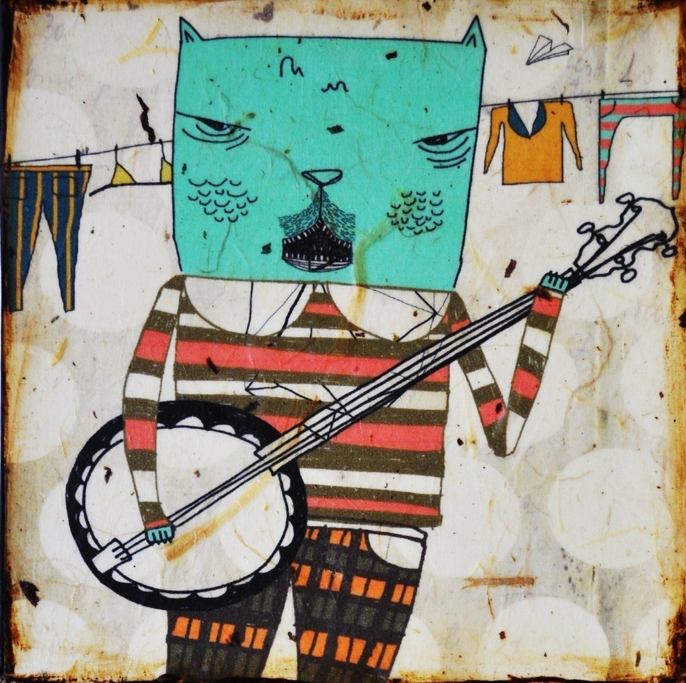 animal*head*vintage Animal Head Art Retro Whale