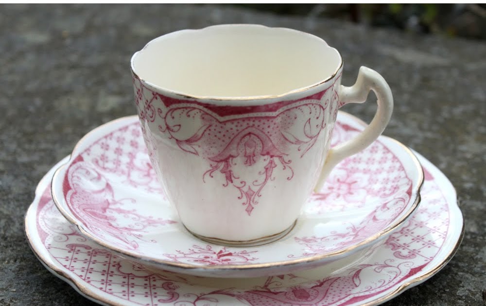 My tea cup collection Pink and white Victorian tea cup