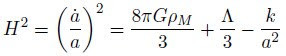 the Friedman equation cosmological constant, Friedman equation